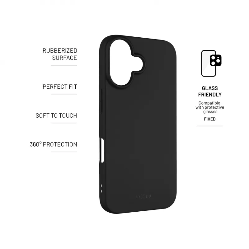 Fixed | Story | Zadný kryt | Apple | iPhone 16 Plus | Guma | Čierna