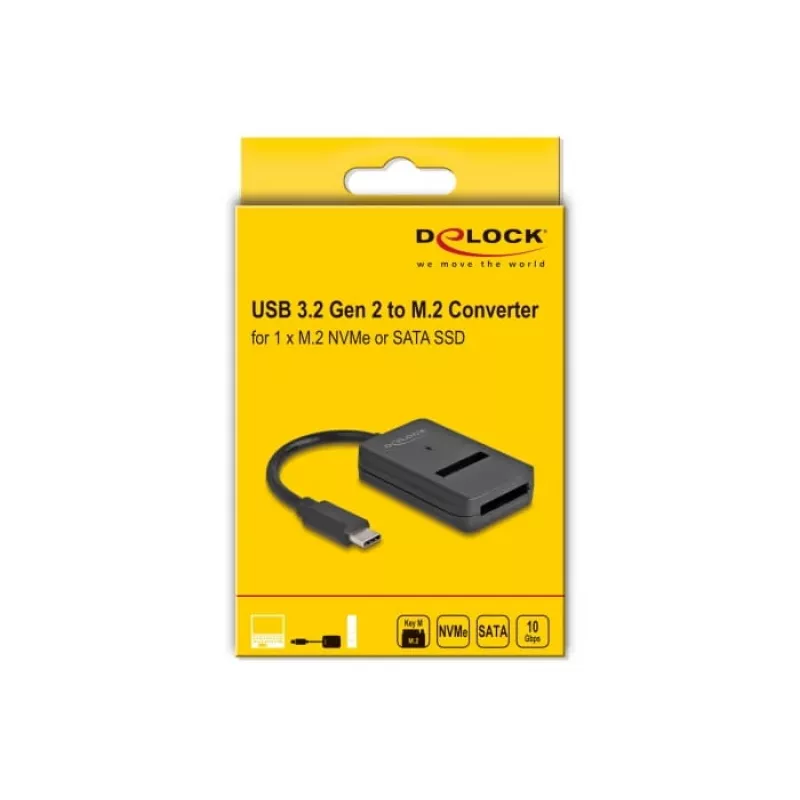 DeLOCK Combo konvertor pre M.2 NVMe PCIe SATA SSD USB Type-C 10 Gbit/s