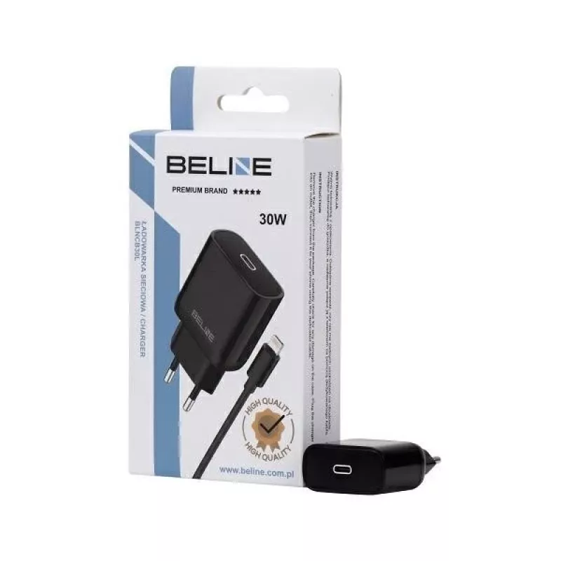 Nabíjačka 30W USB-C na Lightning Beline Beli02174 s čiernym káblom