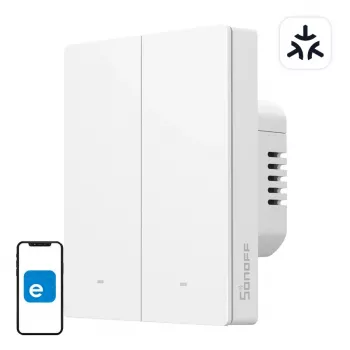 WLAN nástenný vypínač Sonoff M5-2C-80W 2-kanálový pre rámiky
