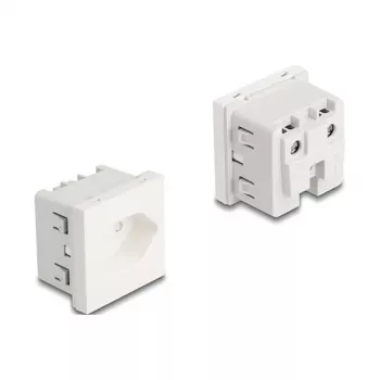 Uzemnená zásuvka DELOCK Easy 45 T13 Švajčiarsko 45×45 mm, 250 V / 10 A, biela