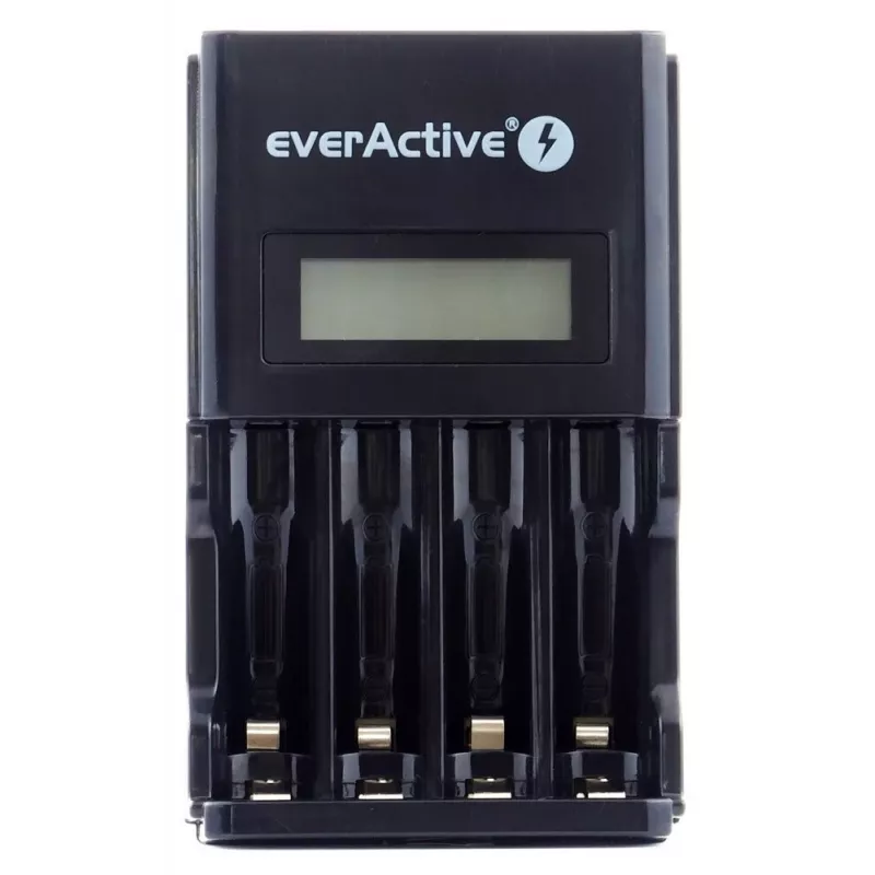 Nabíjačka akumulátorov everActive NC450B — 4‑článková nabíjačka AAA, 110/230V AC, čierna