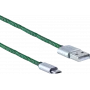 USB kábel ShiverPeaks BS14-50115 0,9 m USB A na Micro-USB B zelený