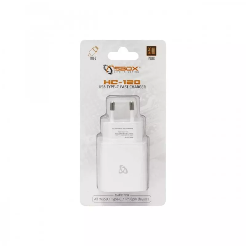 Sbox HC-120 USB Type-C napájací zdroj biely