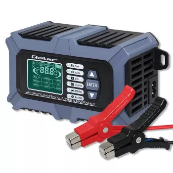 Qoltec Smart Microprocessor nabíjačka batérií s testerom batérií a 12V opravnou funkciou | 6A | LCD | nabíjačka batérií pre AGM LiFePO4 GEL batériu