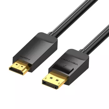 DisplayPort na HDMI káblový adaptér Vention HAGBH, 2 m, čierny, priemer 7 mm