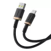 Baseus Dura USB Type A na typ C 60 W rýchlonabíjací kábel 2 m čierna, zlatá