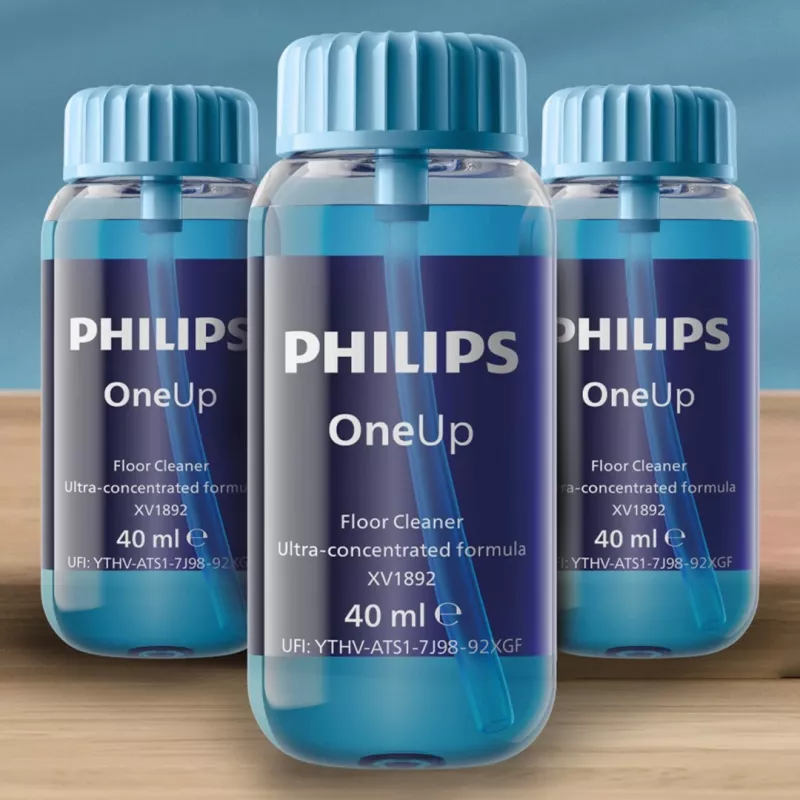 Philips OneUp ultra koncentrovaný čistič podláh, tyčový vysávač, modrý, 40 ml, tekutý (koncentrát), Philips OneUp, 30 mm