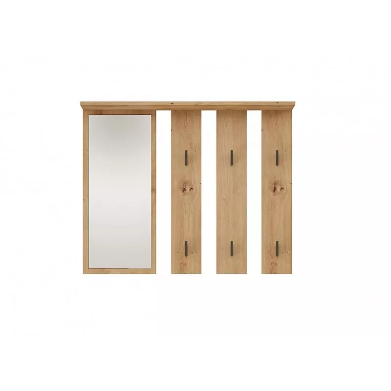 Vešiak + zrkadlo PARMA 100x15x.81.5 cm, artisan oak