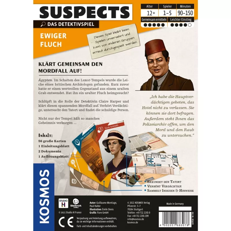Suspects: Eternal Curse, kartová hra