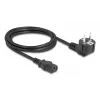 Napájací kábel DELOCK 81567 CEE 7/7 (ST) 90° na IEC C13, 2 m, 3x1,00 mm