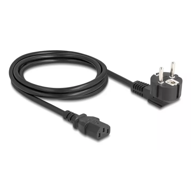 Napájací kábel DELOCK 81567 CEE 7/7 (ST) 90° na IEC C13, 2 m, 3x1,00 mm