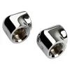 Bitspower Touchaqua adaptér 90 stupňov G1/4 palca IG na G1/4 palca IG – balenie 2 ks, strieborný