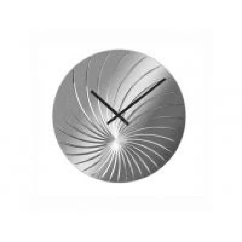 NeXtime hodiny 8134 Swirled, Ø43 cm, nástenné hodiny, lesklé strieborné