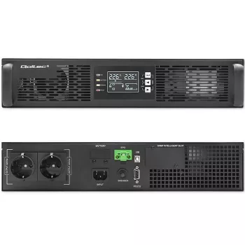 Qoltec 52285 UPS (zdroj neprerušovaného napájania) dvojitá konverzia (online) 1 kVA 1000 W 2 AC výstupy