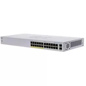 Cisco Business 110 Series 110-24PP - switch - unmanaged - 12 x 10/100/1000 (PoE) + 12 x 10/100/1000 + 2 x Combo Gigabit-SFP - desktop, montovateľný do racku, montovateľný na stenu - PoE (100
