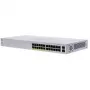 Cisco Business 110 Series 110-24PP - switch - unmanaged - 12 x 10/100/1000 (PoE) + 12 x 10/100/1000 + 2 x Combo Gigabit-SFP - desktop, montovateľný do racku, montovateľný na stenu - PoE (100