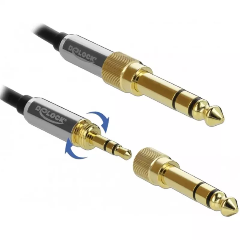 Audio kábel DeLOCK 85783 5 m 3,5 mm čierny sivý