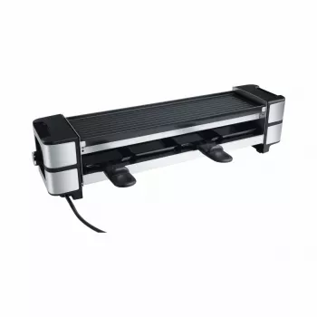 Liatinový raclette RC 140 čierny/nerez, 600 Watt, obojstranná grilovacia platňa