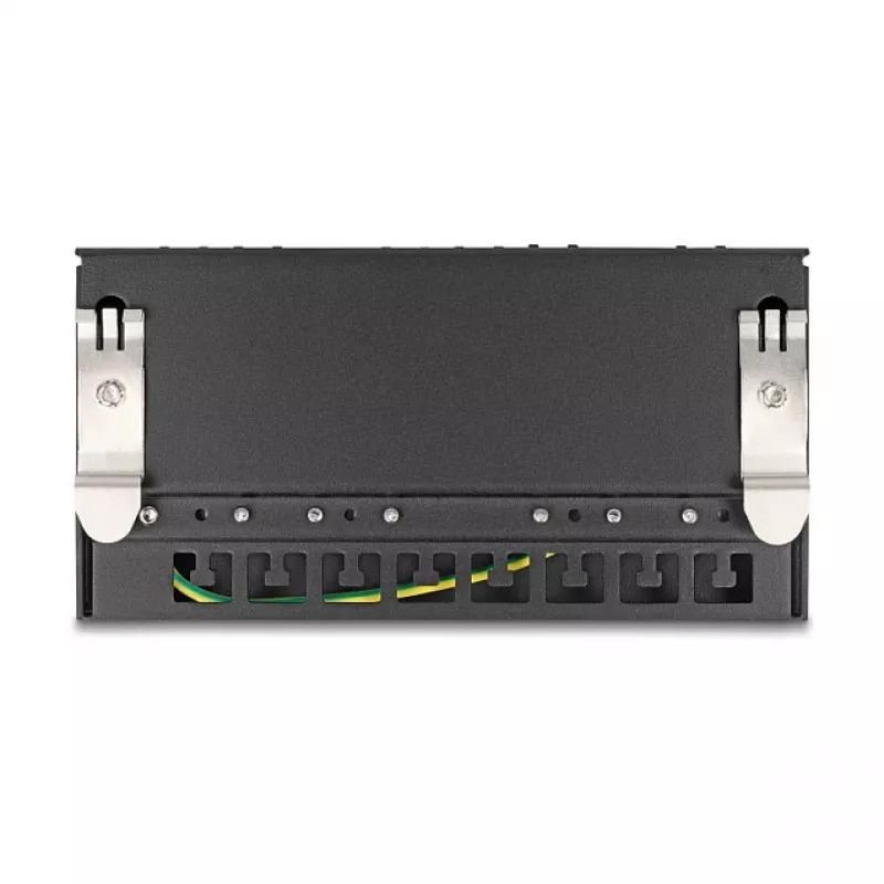 Patch panel DELOCK Mini Desktop RJ45 8 portov Cat.6A tienený čierny na stôl, stenu alebo lištu DIN