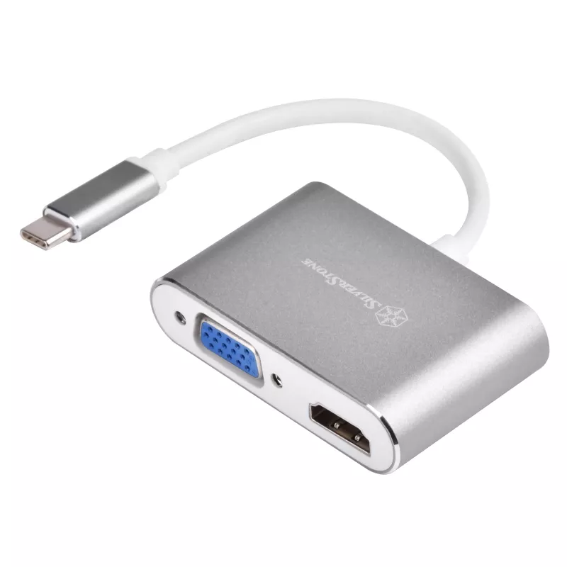 Externý video adaptér SILVERSTONE EP16 USB-C 3.1 s výstupmi HDMI a VGA