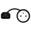 Savio CL-180 Napájací adaptérový kábel IEC C14 na CEE 7/5, 15 cm