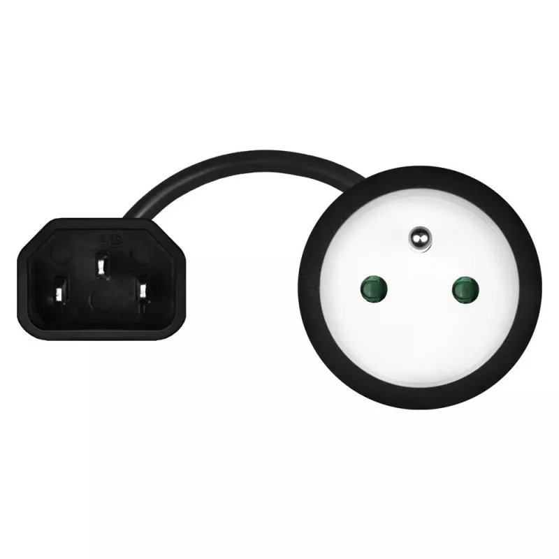 Savio CL-180 Napájací adaptérový kábel IEC C14 na CEE 7/5, 15 cm