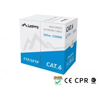 Lanberg LCS6-11CU-0305-S sieťový kábel sivý 305 m Cat6 SF/UTP (S-FTP)