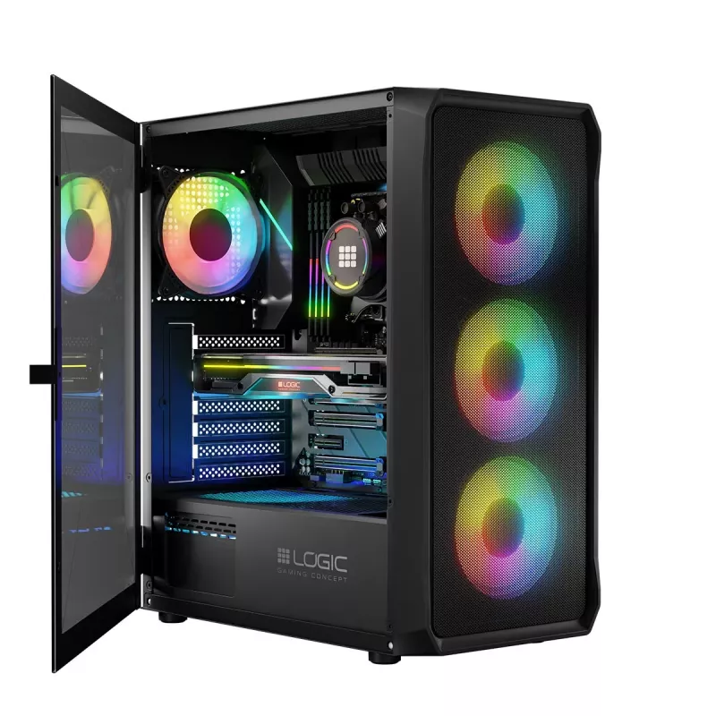 LOGIC CONCEPT Portos ARGB ATX Mid-Tower skriňa, čierna