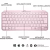 Logitech MX Keys Mini minimalistická bezdrôtová podsvietená klávesnica - ROSE - CENTRAL (DE)