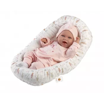 Bábika Llorens Mimi Baby 42 cm — realistická tvár, smeje sa, mäkké telo
