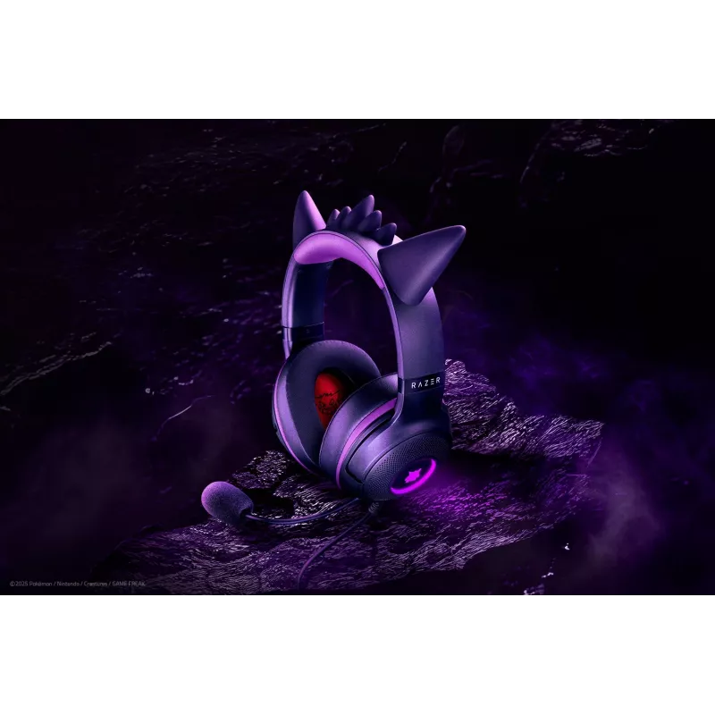 Razer Kraken Kitty V2 - Pokemon Gengar Ed. headset káblový čelenkový herný USB Type-A ružový