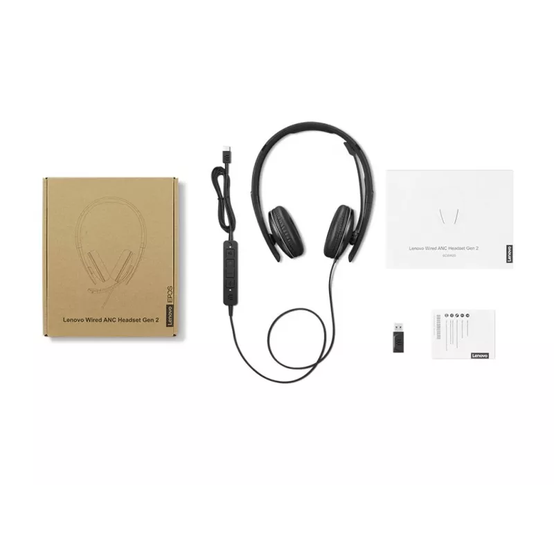 Lenovo 4XD1M45627 slúchadlá/headset káblové s hlavovým mostom USB Type-C čierne