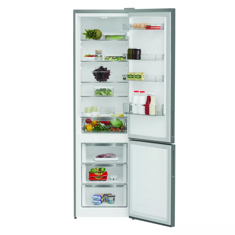 INDESIT INKS 1401 S4E | energetická trieda E | voľne stojaca | chladnička s mrazničkou | výška 202,5 cm | úžitkový objem chladničky 266 l | úžitkový objem mrazničky 120 l | 38 dB | strieborná