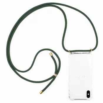 Obal na telefón na krk Lookabe pre iPhone X / Xs — zlatý so zeleným pásikom