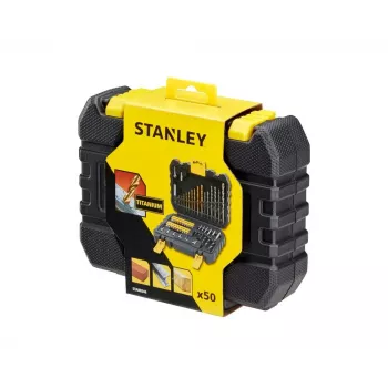 Sada ručného náradia STANLEY STA88546 — 50-dielna univerzálna sada vrtákov a dielenského náradia s kufríkom, vhodná na drevo