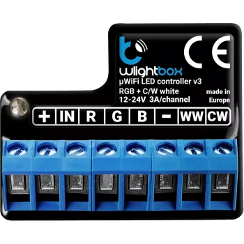 BLEBOX wLightBox v3 WLAN I/O modul 1x binárny vstup 1x RGBW/CCT LED výstup