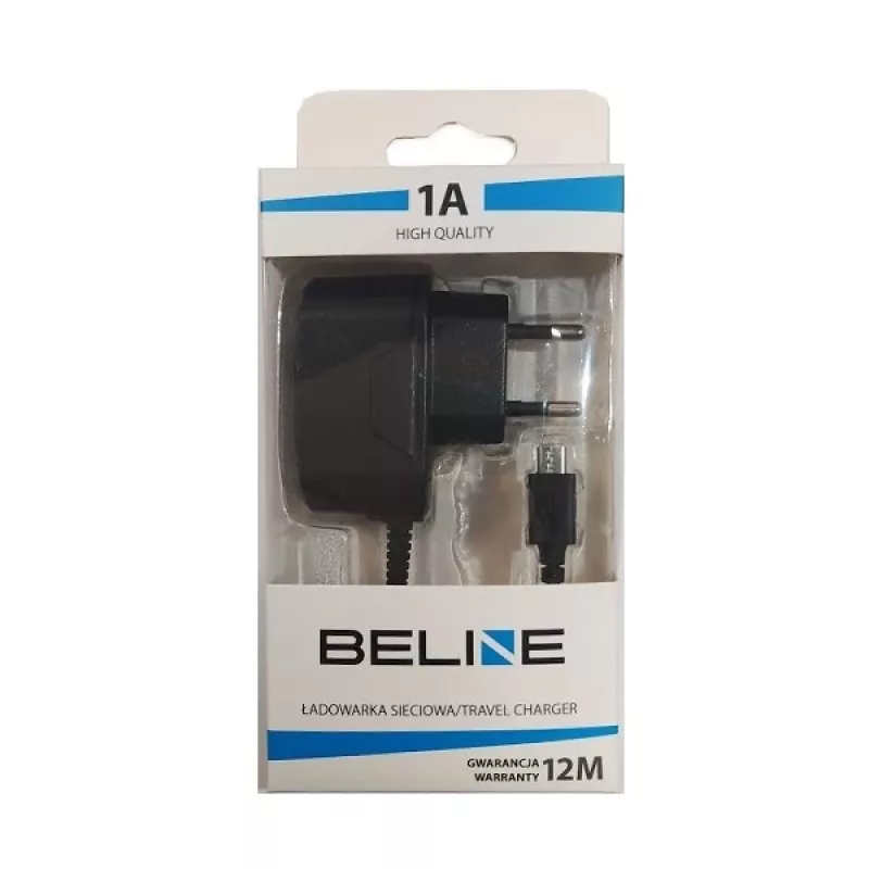 Cestovná nabíjačka Beline Beli0013 microUSB 1A čierna – kompaktný 1A USB sieťový adaptér