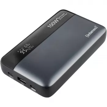 Powerbank INTENSO 7350050 — 20000 mAh, 1× USB-A + 2× USB-C, 100 W celkový výstupný výkon, čierna/sivá