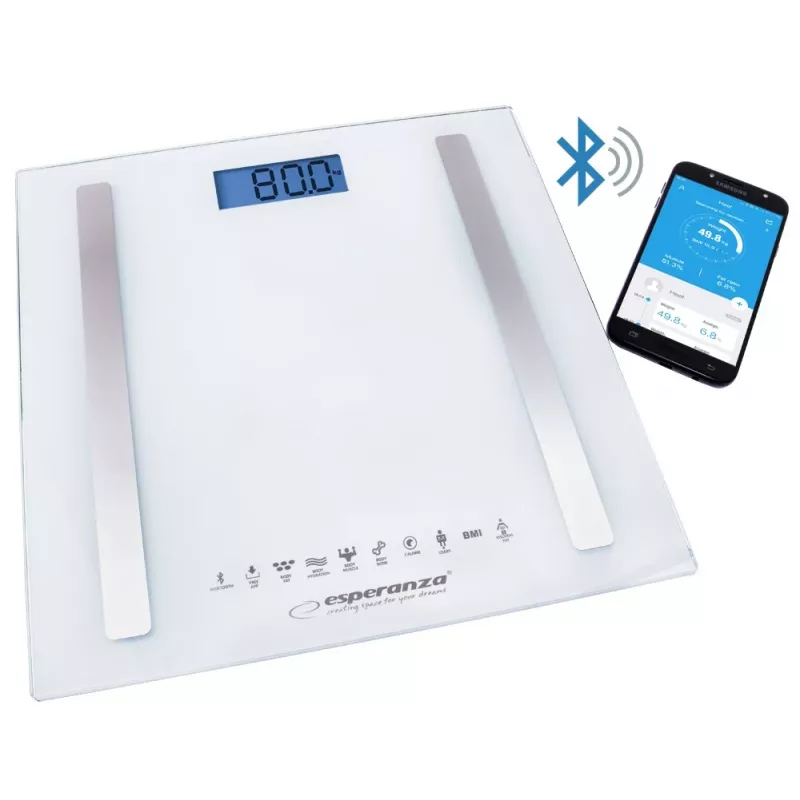 Esperanza EBS016W osobná váha štvorcová biela elektronická osobná váha