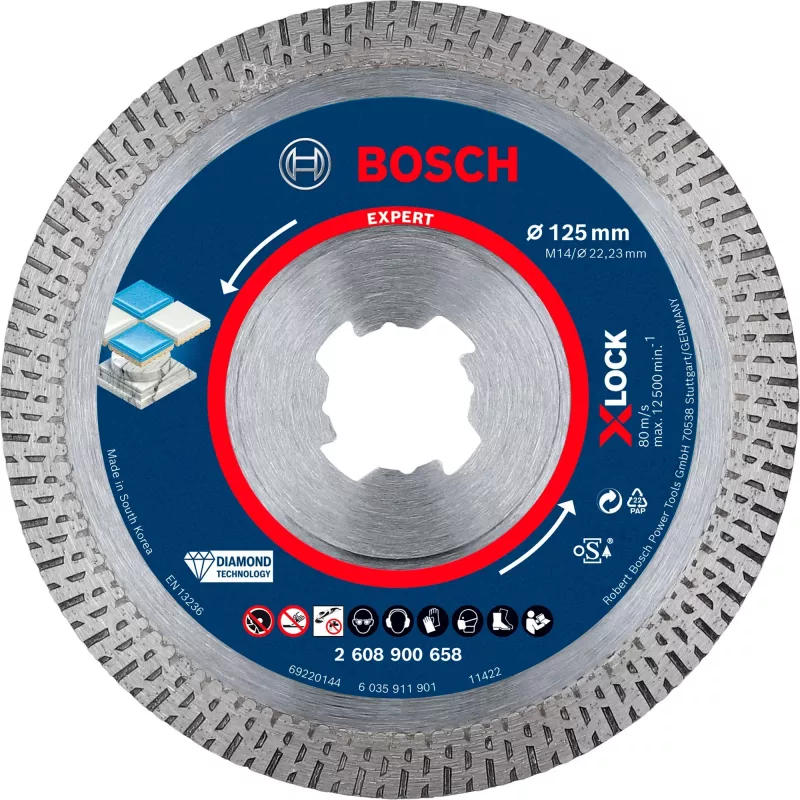 Bosch EXPERT HardCeramic X-LOCK 2608900658 diamantový rezný kotúč, 125 mm, otvor 22,23 mm