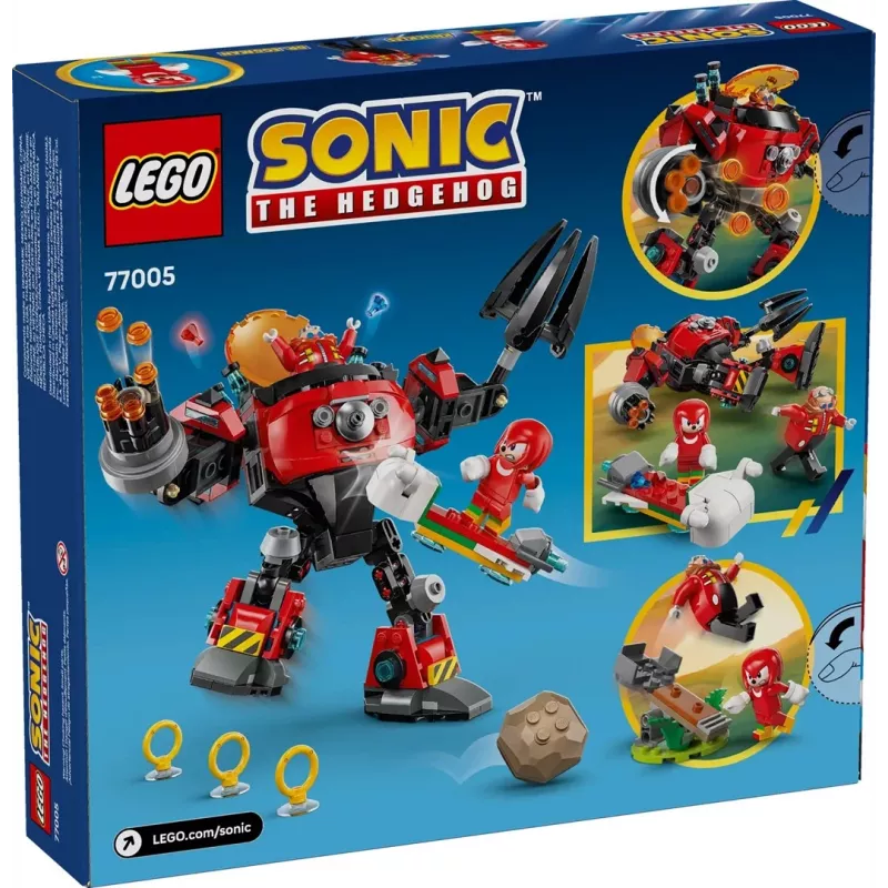 LEGO stavebná hračka sada Sonic the Hedgehog 77005 Knuckles vs Dr Eggman Egg Crusher Mech, 350 dielov, vek 8+