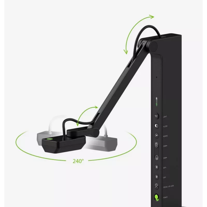 Dokumentová kamera IPEVO VZ‑R ULTRA (13 MP, 25,4 / 3,06 mm CMOS, USB‑C, HDMI, čierna)