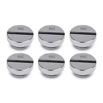 Alphacool Eiszapfen záslepné skrutky G1/4, chróm, balenie 6 ks