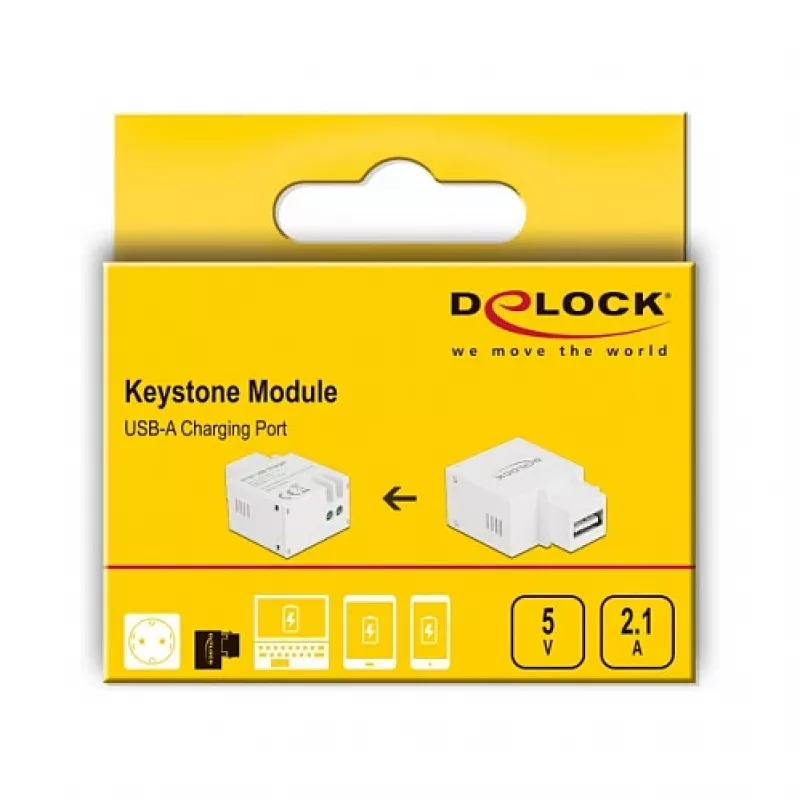 Keystone modul USB Type-A nabíjací konektor DeLOCK 87791