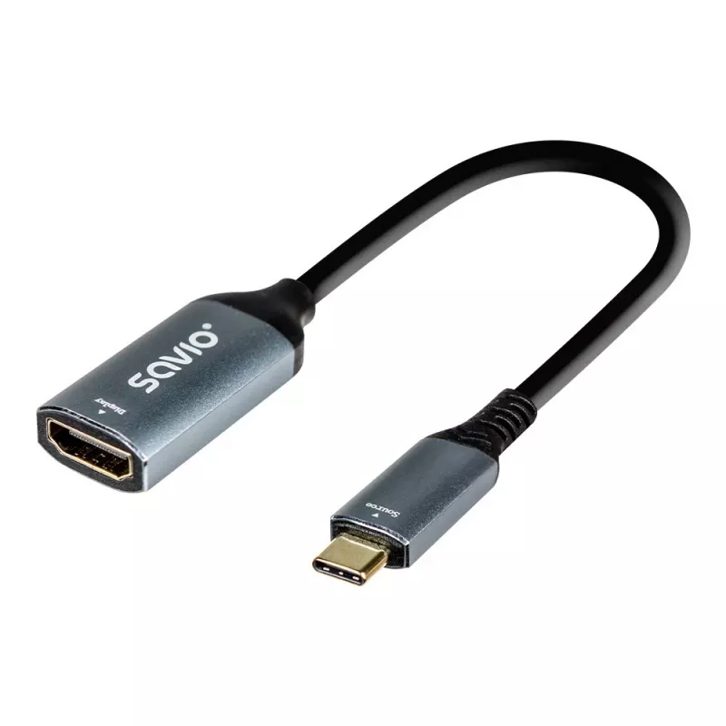 Savio adaptér USB-C (M) HDMI (f), 4K, 60Hz, hliník, AK-78