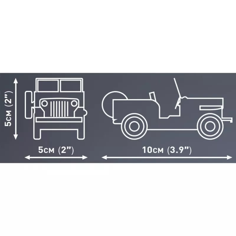Cobi stavebnica Jeep Willys CJ-2A zelený model 24517 – sada kociek