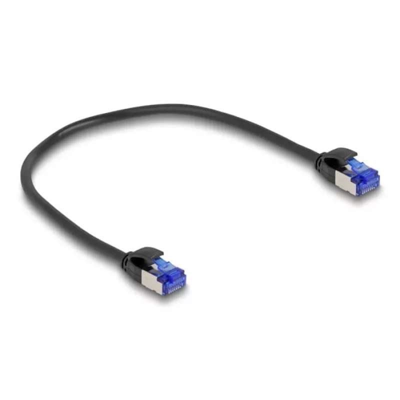 Sieťový kábel DeLOCK RJ45 Cat.6A S/FTP tenký 0.25m čierny