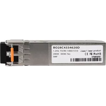 Kompatibilný Cisco GLC-2BX-D BlueOptics© BO28C4334620D cSFP transceiver, LC-Duplex, 1000BASE-2BX-D, jednovidové vlákno, TX:1490nm/RX:1310nm, 20KM, 0°C/+70°C, DDM (GLC-2BX-D-BO)