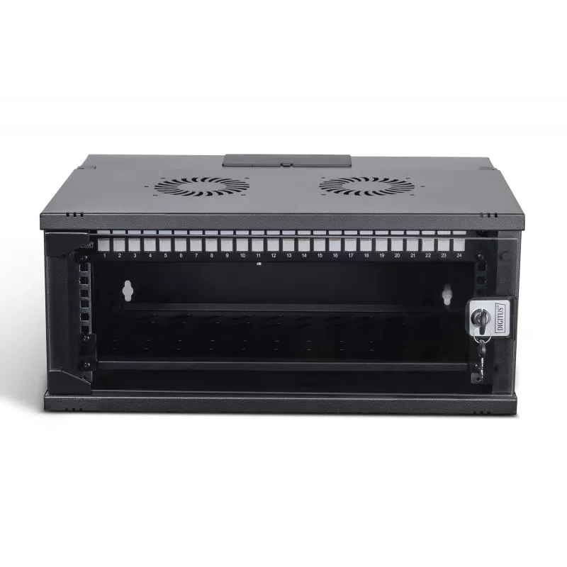 DIGITUS SOHO Pro DN-49201-SET 19" 4U nástenná sieťová sada s príslušenstvom, 540 x 400 mm, čierna